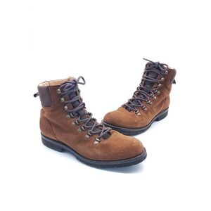 Joseph CHEANEY Penny Hiker Boot Fox Suede Brown Vibram Sole Women's Size US 9